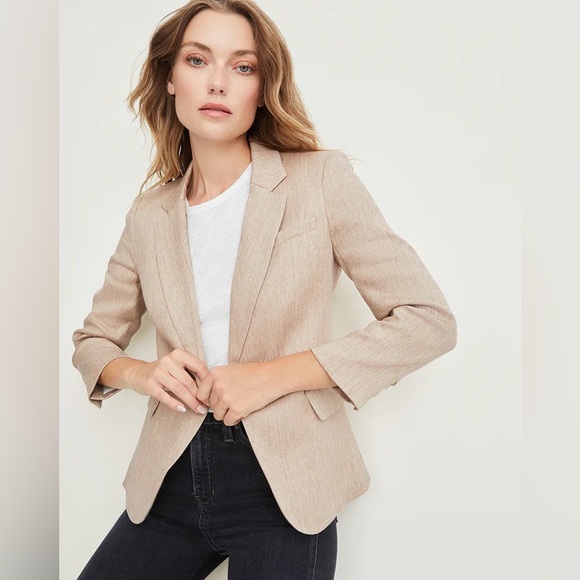 Veronica Beard Jackets & Blazers - Veronica Beard beige linen Schoolboy Dickey jacket blazer